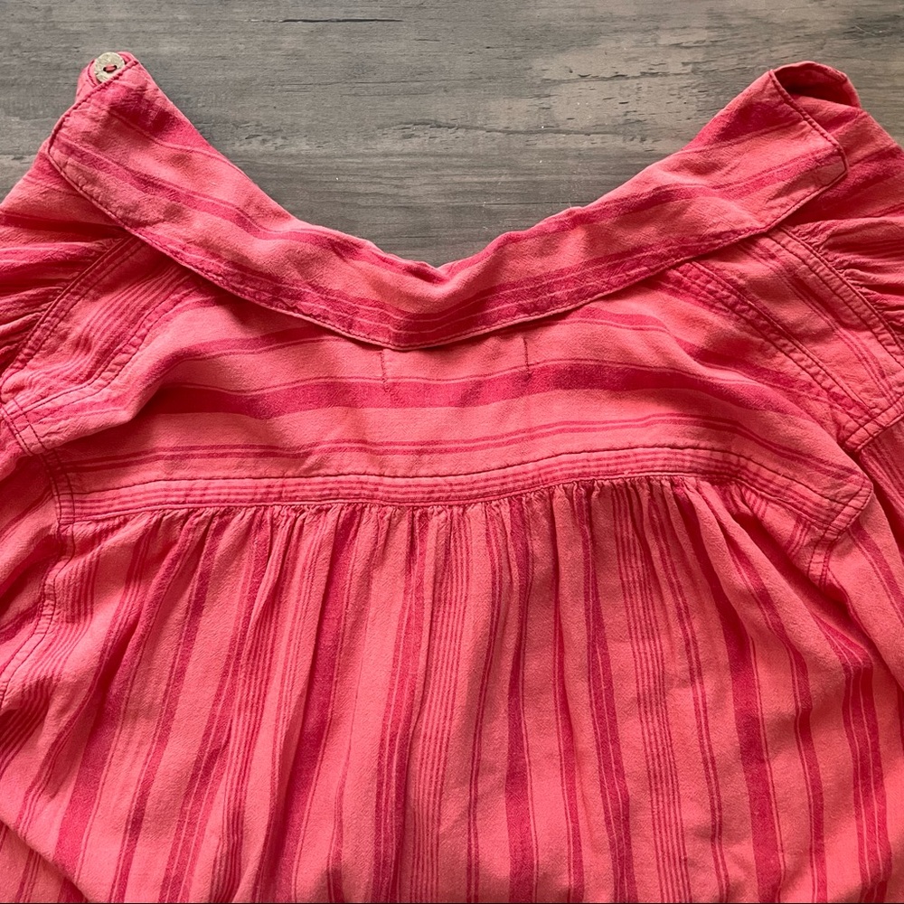 FREE PEOPLE Shirt | Summer Breeze Stripe | Coral | Sizes Small & Medium - Picture 14 of 16